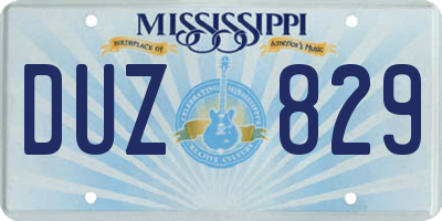 MS license plate DUZ829