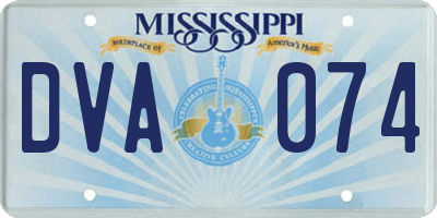 MS license plate DVA074