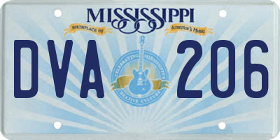 MS license plate DVA206
