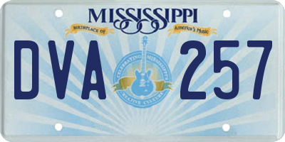 MS license plate DVA257