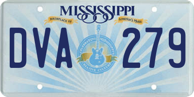 MS license plate DVA279