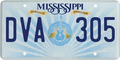 MS license plate DVA305