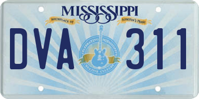 MS license plate DVA311