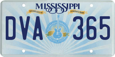MS license plate DVA365