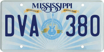 MS license plate DVA380