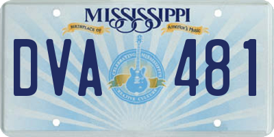 MS license plate DVA481