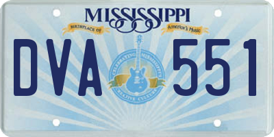 MS license plate DVA551