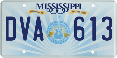 MS license plate DVA613