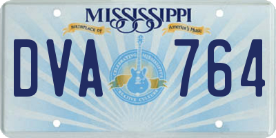 MS license plate DVA764