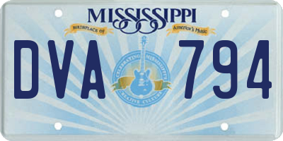 MS license plate DVA794