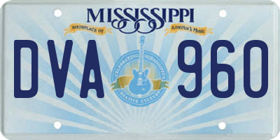 MS license plate DVA960