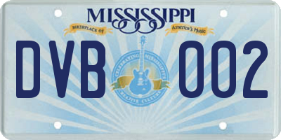 MS license plate DVB002