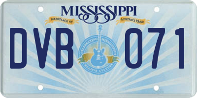 MS license plate DVB071