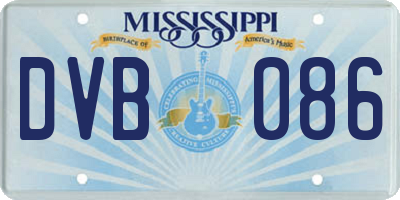 MS license plate DVB086