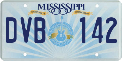 MS license plate DVB142