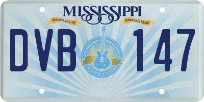 MS license plate DVB147