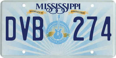 MS license plate DVB274