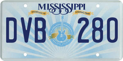 MS license plate DVB280