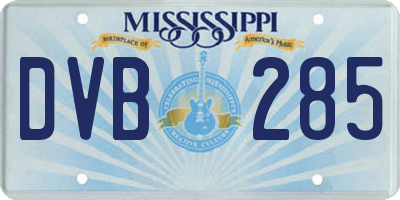 MS license plate DVB285