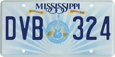 MS license plate DVB324