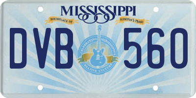 MS license plate DVB560