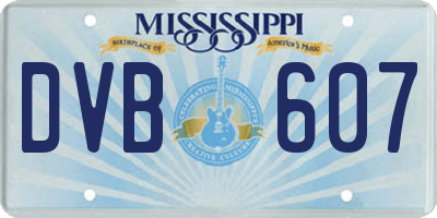 MS license plate DVB607