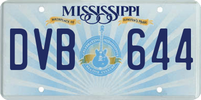MS license plate DVB644