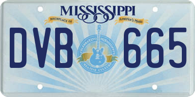 MS license plate DVB665