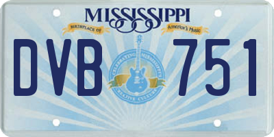 MS license plate DVB751