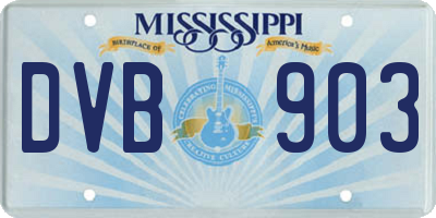 MS license plate DVB903