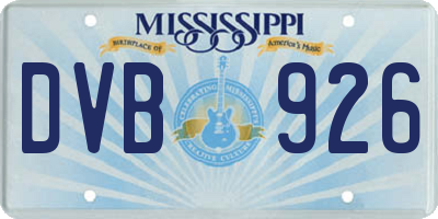 MS license plate DVB926
