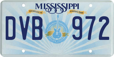 MS license plate DVB972