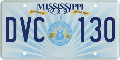 MS license plate DVC130