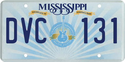 MS license plate DVC131