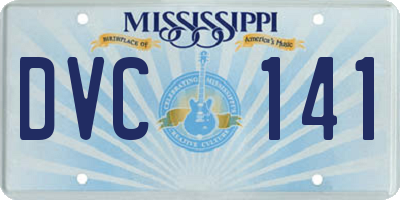 MS license plate DVC141
