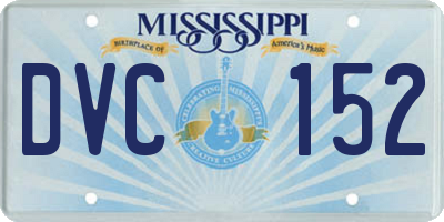 MS license plate DVC152