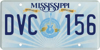 MS license plate DVC156
