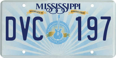 MS license plate DVC197
