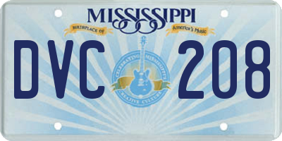 MS license plate DVC208