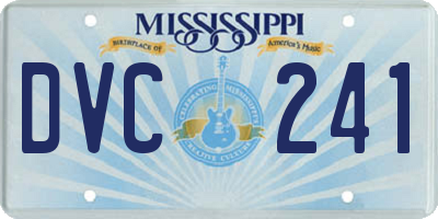 MS license plate DVC241