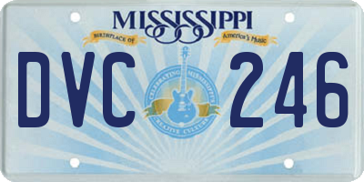 MS license plate DVC246