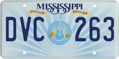 MS license plate DVC263