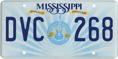 MS license plate DVC268
