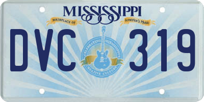 MS license plate DVC319