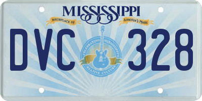 MS license plate DVC328
