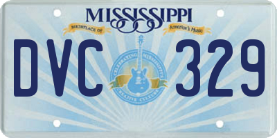 MS license plate DVC329