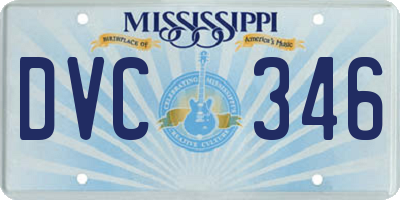 MS license plate DVC346