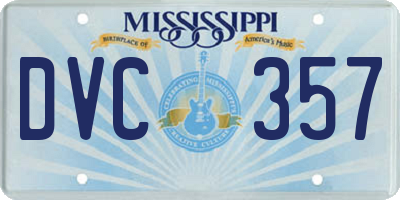 MS license plate DVC357