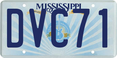 MS license plate DVC71