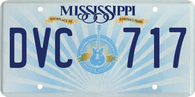 MS license plate DVC717